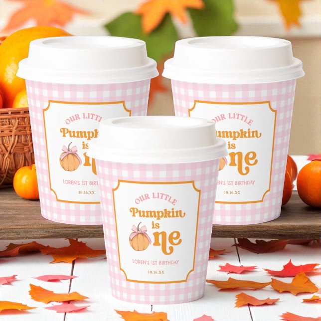 Our Little Pumpkin Girl 1st Birthday Party Paper Cups (Creator Uploaded)