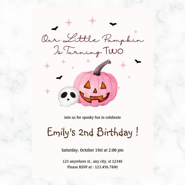 Our Little Pumpkin Halloween Birthday Any Year  Invitation (Creator Uploaded)