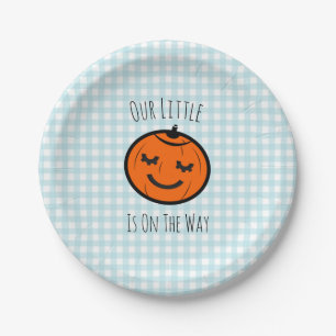 Our Little Pumpkin Illustration   Baby Boy Paper Plate
