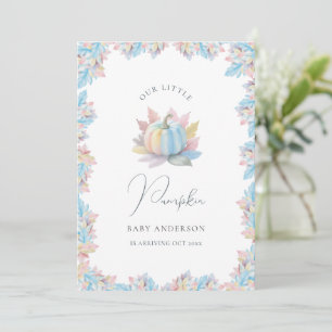 Our Little Pumpkin is Arriving Fall Baby Arrival Announcement