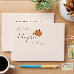 Our Little Pumpkin Is On The Way Baby Shower Envelope
