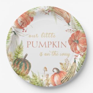 Our Little Pumpkin Is On The Way Paper Plate