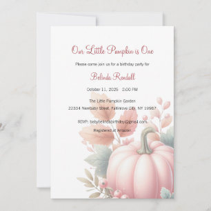 Our Little Pumpkin is One Invitation, 1st Birthday Invitation