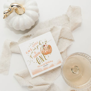 Our Little Pumpkin Is Turning One 1st Birthday Napkin