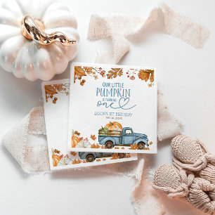 Our Little Pumpkin Is Turning One 1st Birthday Napkin