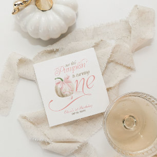 Our Little Pumpkin Is Turning One 1st Birthday Napkin