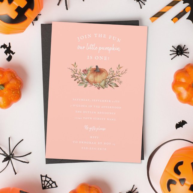 Our Little Pumpkin is Turning One Autumn Birthday Invitation (Creator Uploaded)