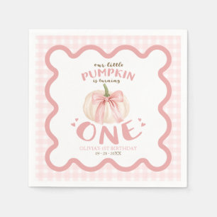 Our Little Pumpkin Is Turning One Birthday Napkin