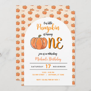 Our Little Pumpkin Modern Fall Birthday Invitation