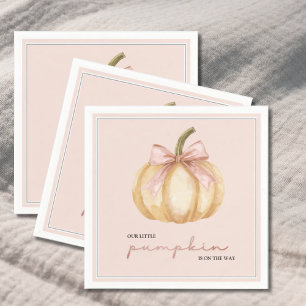 Our Little Pumpkin on the Way Fall Baby Shower Napkin