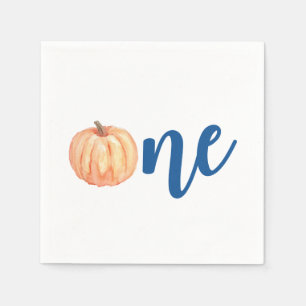Our Little Pumpkin One blue first birthday Napkin