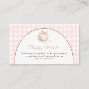 Our Little Pumpkin Pink Gingham Display Shower Enclosure Card