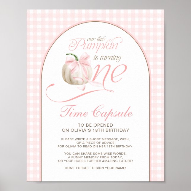 Our Little Pumpkin Time Capsule Sign (Front)