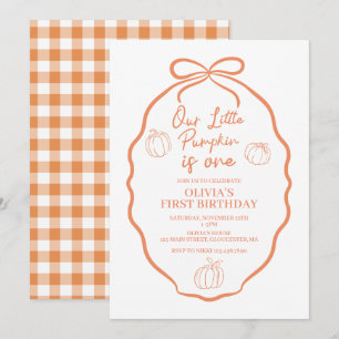 Our Little Pumpkin Whimsical Fall Birthday Invitation