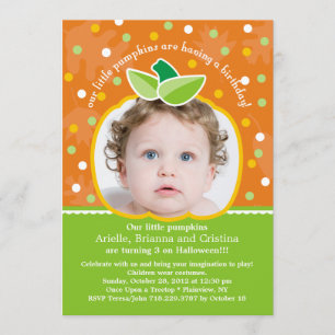 "Our Little Pumpkins" Birthday Party Invitation