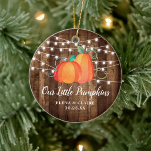 Our Little Pumpkins Personalised Autumn Babies Ceramic Ornament