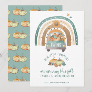 Our Little Pumpkins Rainbow Twins Birth  Announcement