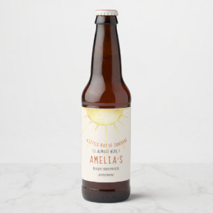 Our Little Ray of Sunshine Baby Shower Invitation Beer Bottle Label