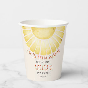 Our Little Ray of Sunshine Baby Shower Invitation Paper Cups