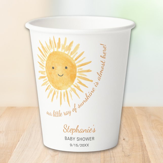 Our Little Ray Of Sunshine Baby Shower Paper Cups (Creator Uploaded)