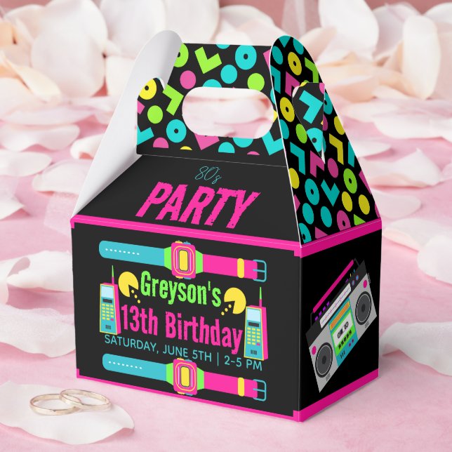 our little Retro Neon 80's Birthday Party Favour Box (Wedding)
