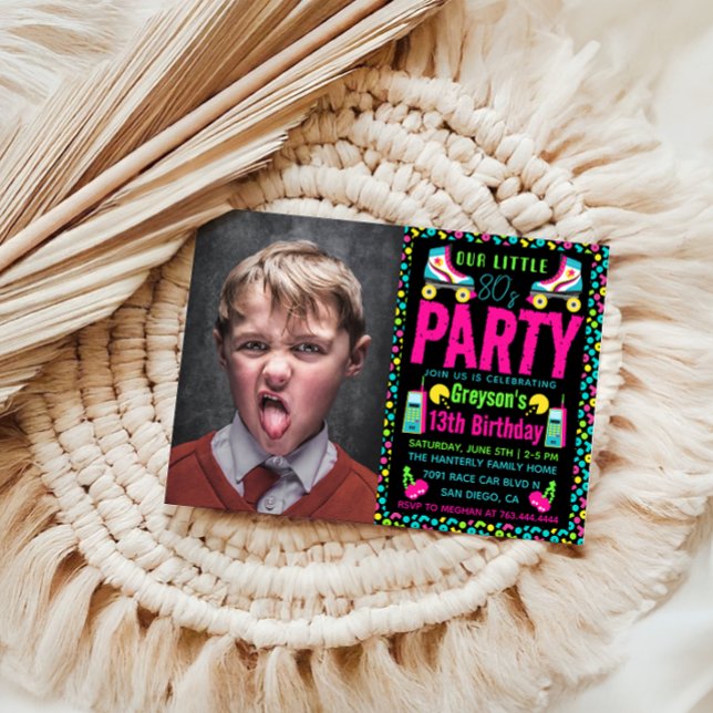 our little Retro Neon 80's Birthday Party Invitation (Creator Uploaded)