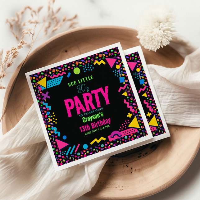 our little Retro Neon 80's Birthday Party Napkin (our little Retro Neon 80's Birthday Party Napkins
#RetroBirthdayParty #80sBirthday #NeonPartyDecor )