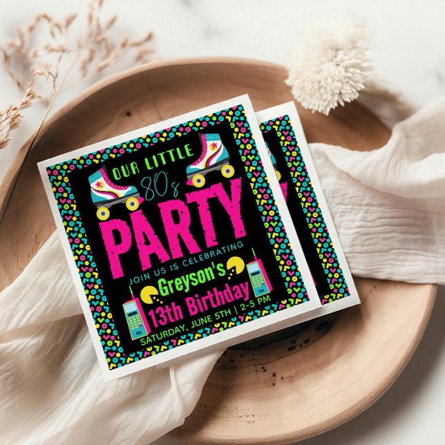 our little Retro Neon 80's Birthday Party Napkin (Creator Uploaded)