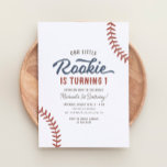 Our Little Rookie Baseball 1st Birthday Invitation<br><div class="desc">It's game time! Celebrate your little one's birthday with this baseball themed invitation!</div>