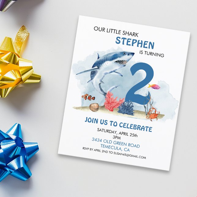 Our Little Shark Birthday Age Watercolor Budget (Creator Uploaded)