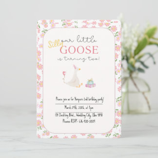Our little silly goose birthday  invitation