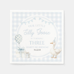 Our Little Silly Goose Blue Birthday Party Napkin