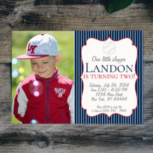 Our Little Slugger Baseball Party Invitation
