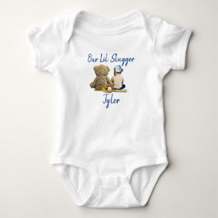 Our Little Slugger Personalised Baby Boy Bodysuit