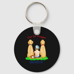 Our Little Slugger Personalized Baseball Themed Ba Key Ring