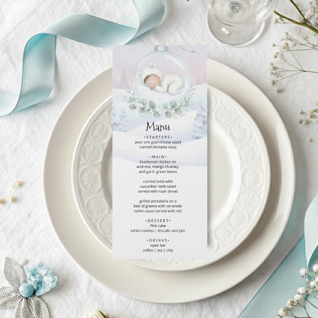 Our Little Snowbaby is on the way Party Menu (Creator Uploaded)