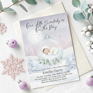 Our Little Snowbaby is on the way Winter Baby Show Invitation