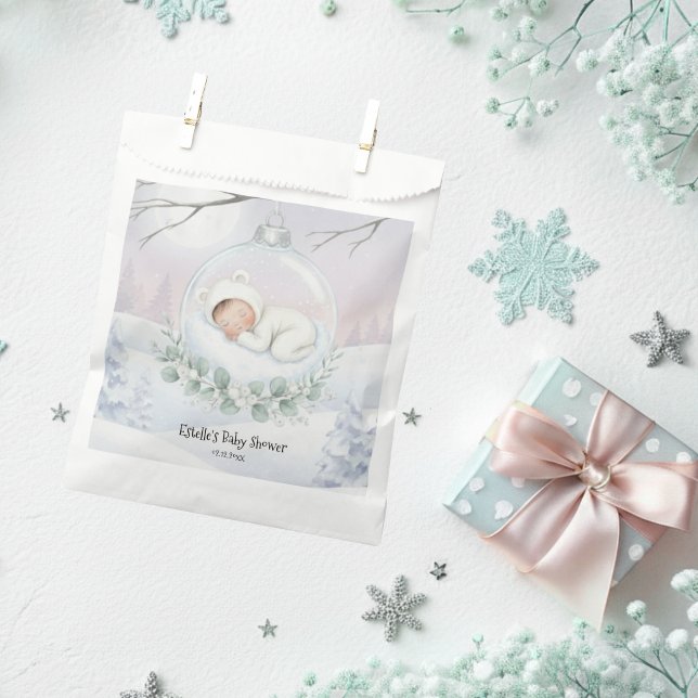 Our Little Snowbaby is on the way Winter Keepsake Favour Bag (Creator Uploaded)