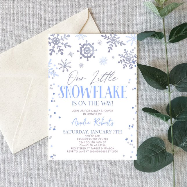 Our Little Snowflake Winter Wonderland Baby Shower Invitation (Creator Uploaded)
