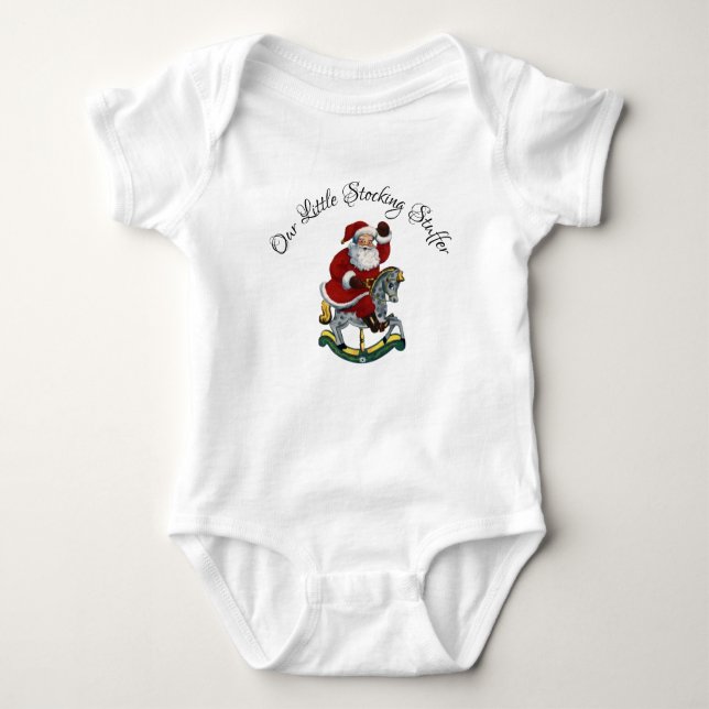 Our Little Stocking Stuffer Vintage Santa Baby Bodysuit (Front)