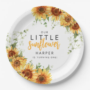 Our Little Sunflower Birthday Party Paper Plate