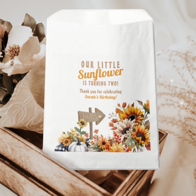 Our Little Sunflower Farm Fall Birthday Favour Bag (Creator Uploaded)