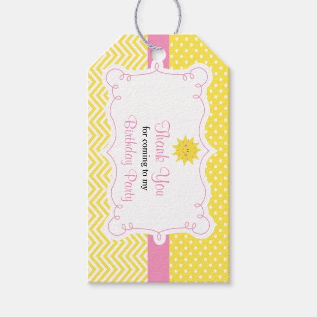 Our little Sunshine Birthday Gift Tag (Front)
