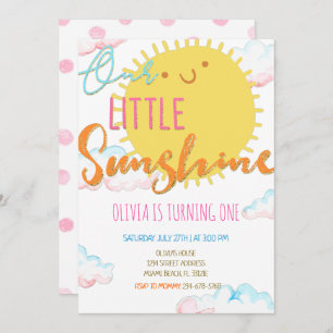 Our Little Sunshine Birthday Invitation