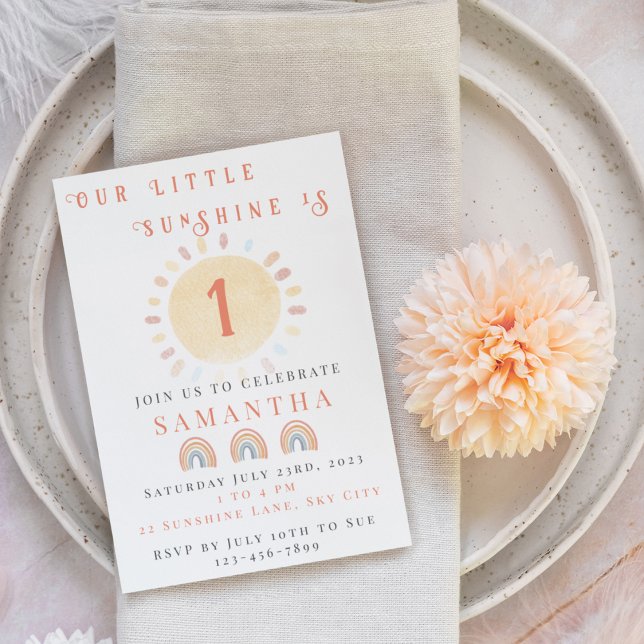Our Little Sunshine Birthday Invitation (Creator Uploaded)