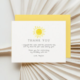 Our Little Sunshine Birthday Thank You Cards