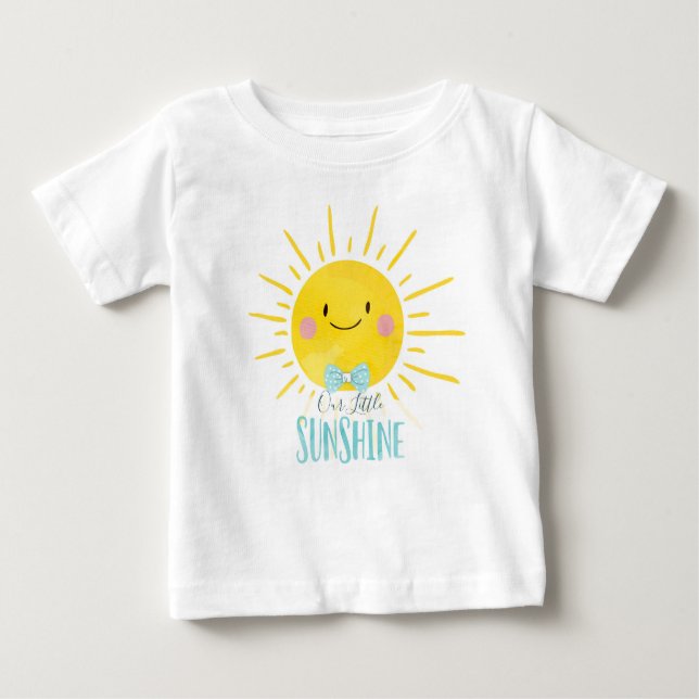 Our Little Sunshine Blue Boy Baby Summer T-Shirt (Front)