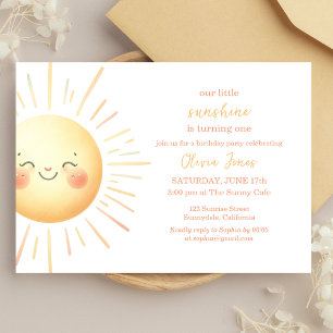 Our Little Sunshine Cute Kids Birthday Party Invitation