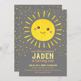 Our Little Sunshine First Birthday Invitation