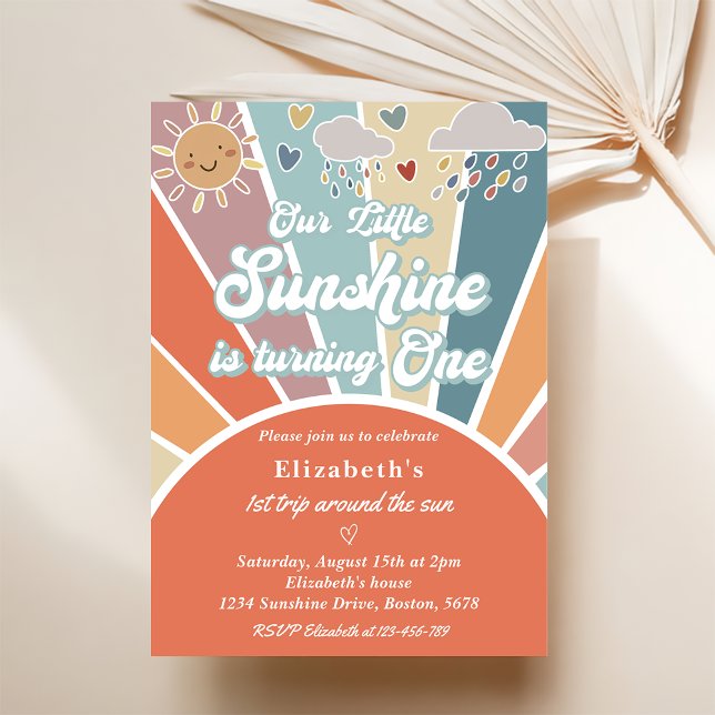Our Little Sunshine Is Turning One 1st Birthday Invitation (Creator Uploaded)